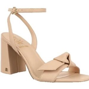 Sam & Libby Nude Block Heel Sandals